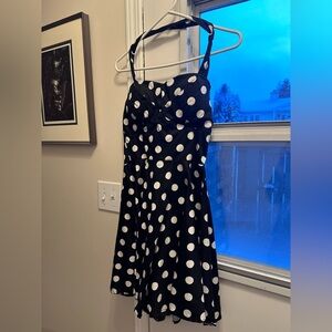 Black with White Polka Dot Lined Dress